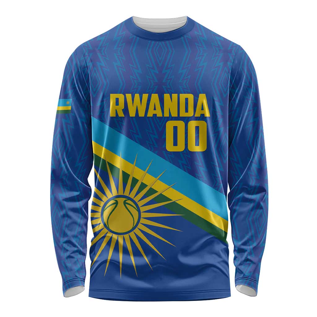 Rwanda Basketball Custom Long Sleeve Shirt Go Champions Imigongo Folk Pattern - Wonder Print Shop