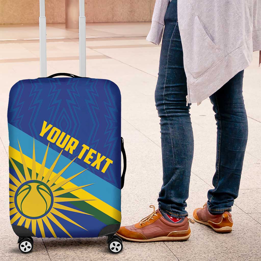 Rwanda Basketball Custom Luggage Cover Go Champions Imigongo Folk Pattern - Wonder Print Shop