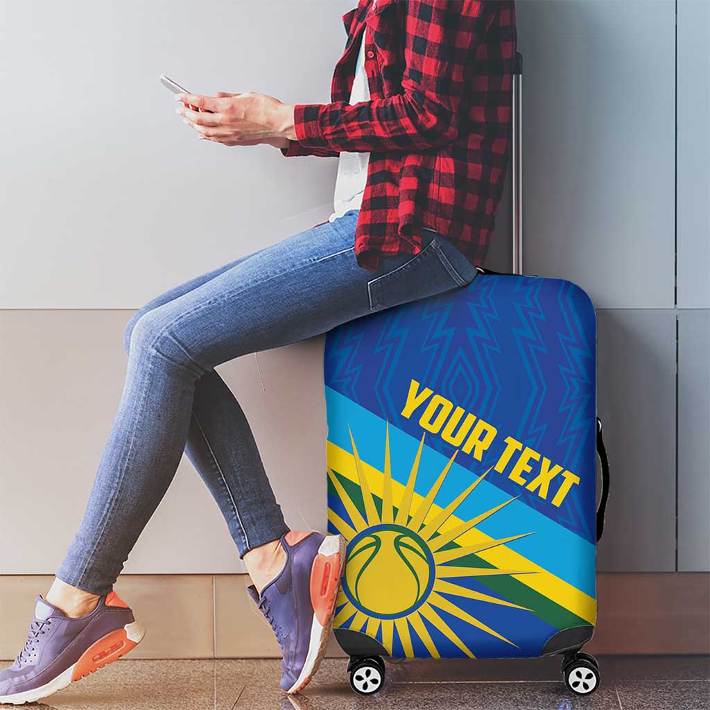 Rwanda Basketball Custom Luggage Cover Go Champions Imigongo Folk Pattern - Wonder Print Shop