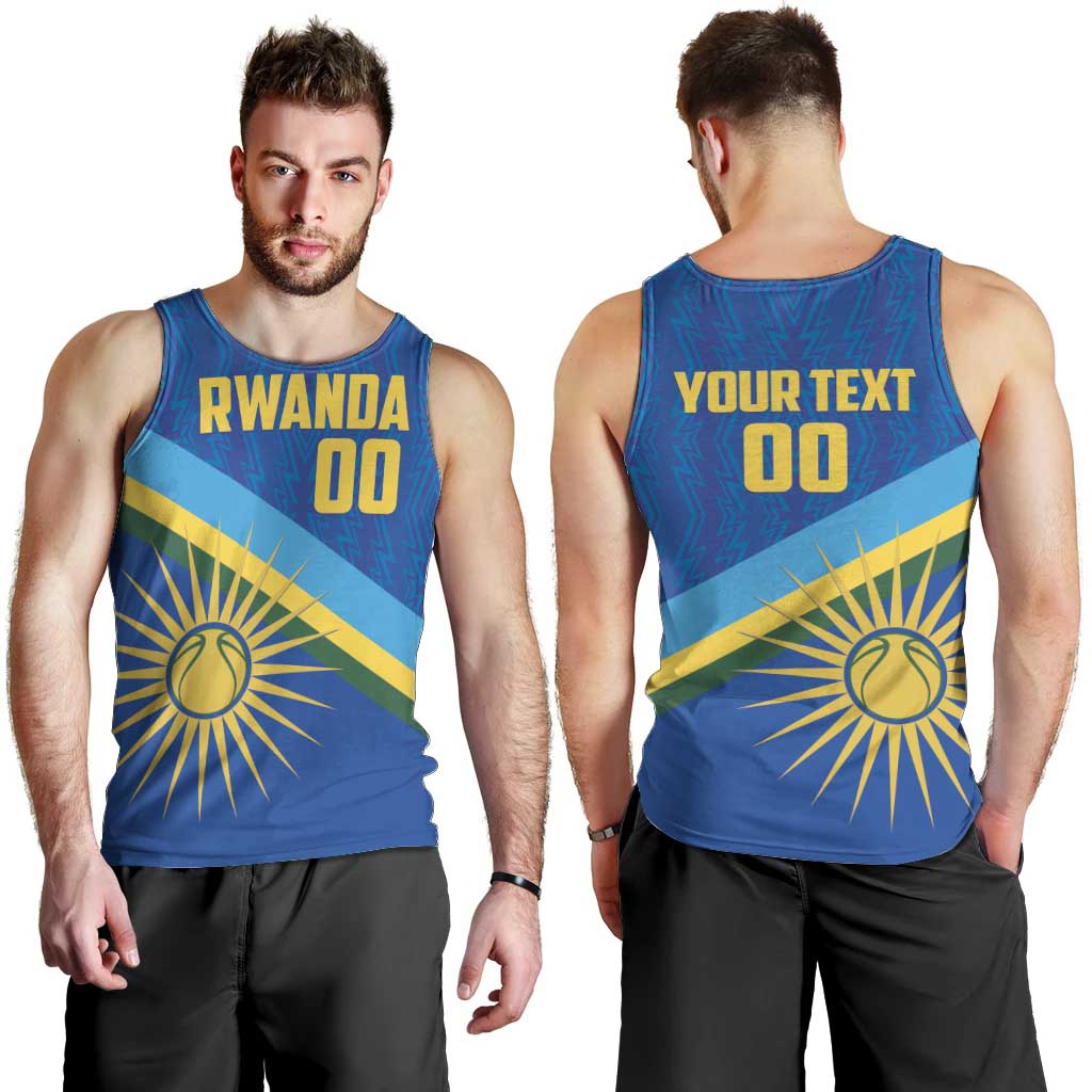 Rwanda Basketball Custom Men Tank Top Go Champions Imigongo Folk Pattern - Wonder Print Shop