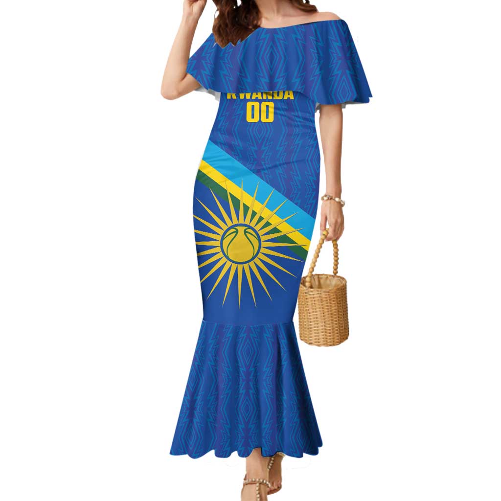 Rwanda Basketball Custom Mermaid Dress Go Champions Imigongo Folk Pattern - Wonder Print Shop