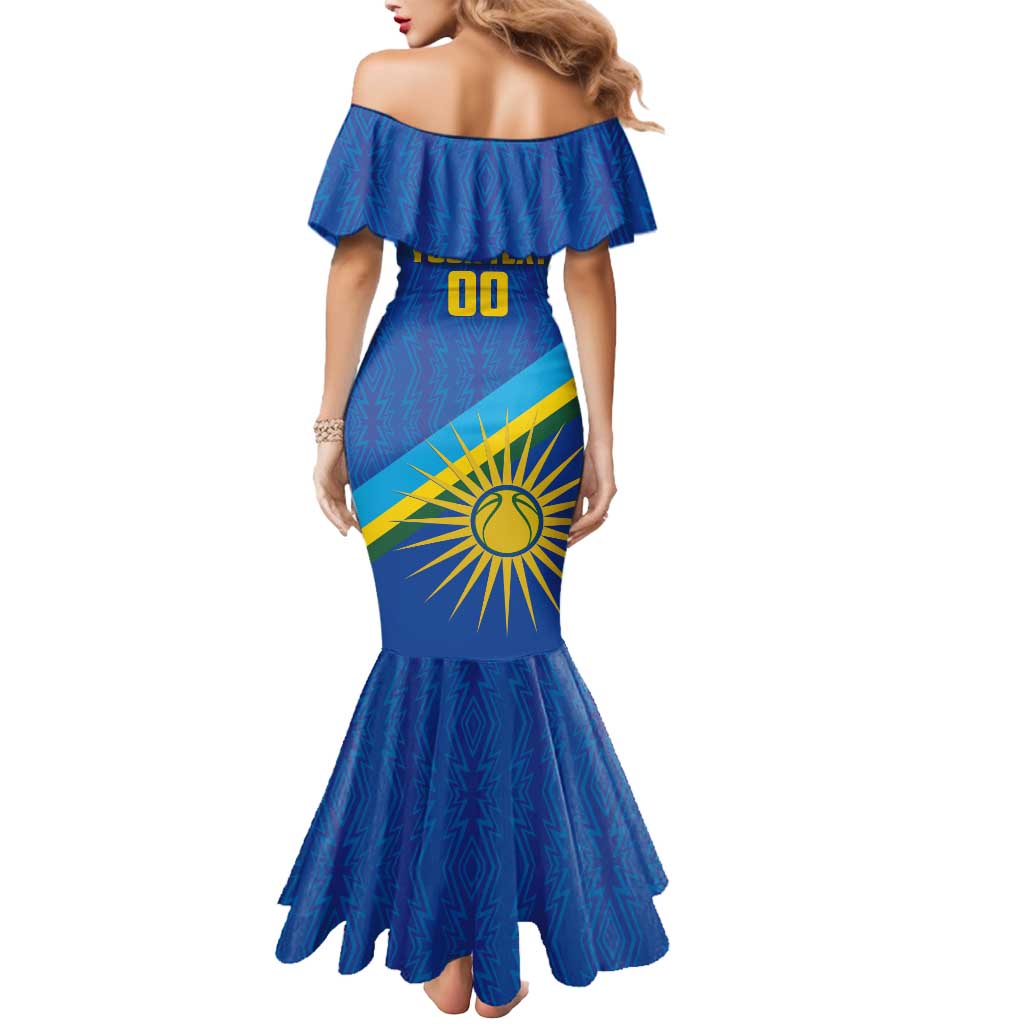 Rwanda Basketball Custom Mermaid Dress Go Champions Imigongo Folk Pattern - Wonder Print Shop