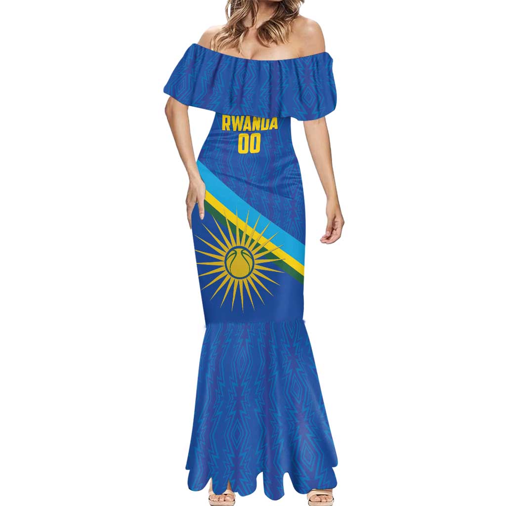 Rwanda Basketball Custom Mermaid Dress Go Champions Imigongo Folk Pattern - Wonder Print Shop
