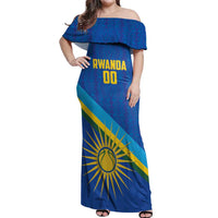 Rwanda Basketball Custom Off Shoulder Maxi Dress Go Champions Imigongo Folk Pattern - Wonder Print Shop
