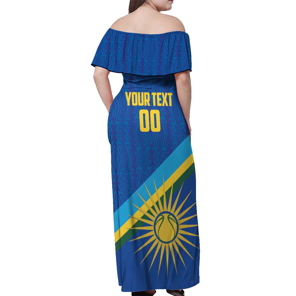 Rwanda Basketball Custom Off Shoulder Maxi Dress Go Champions Imigongo Folk Pattern - Wonder Print Shop