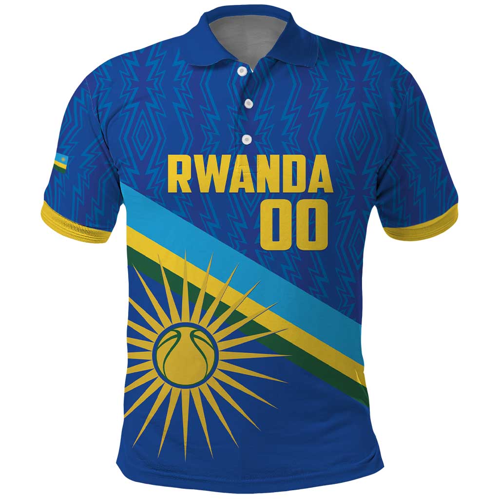 Rwanda Basketball Custom Polo Shirt Go Champions Imigongo Folk Pattern - Wonder Print Shop