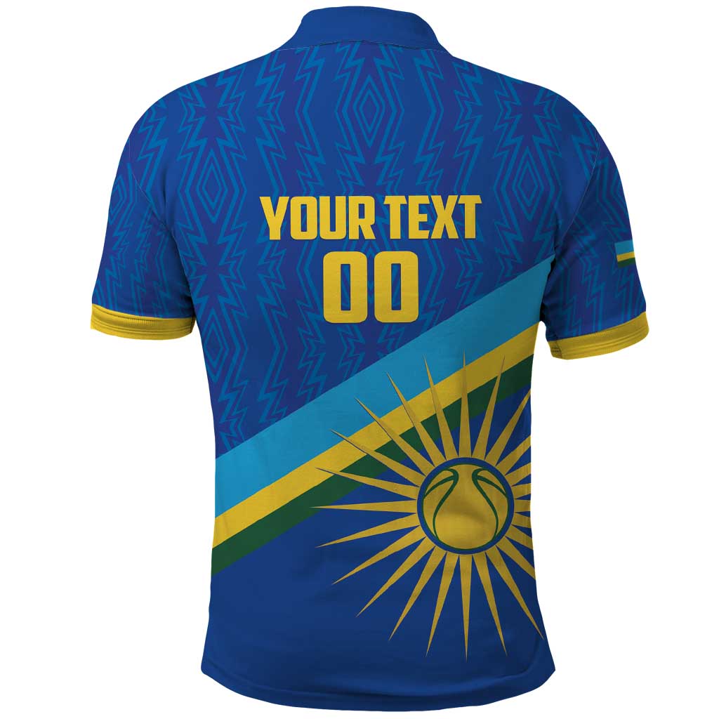 Rwanda Basketball Custom Polo Shirt Go Champions Imigongo Folk Pattern - Wonder Print Shop
