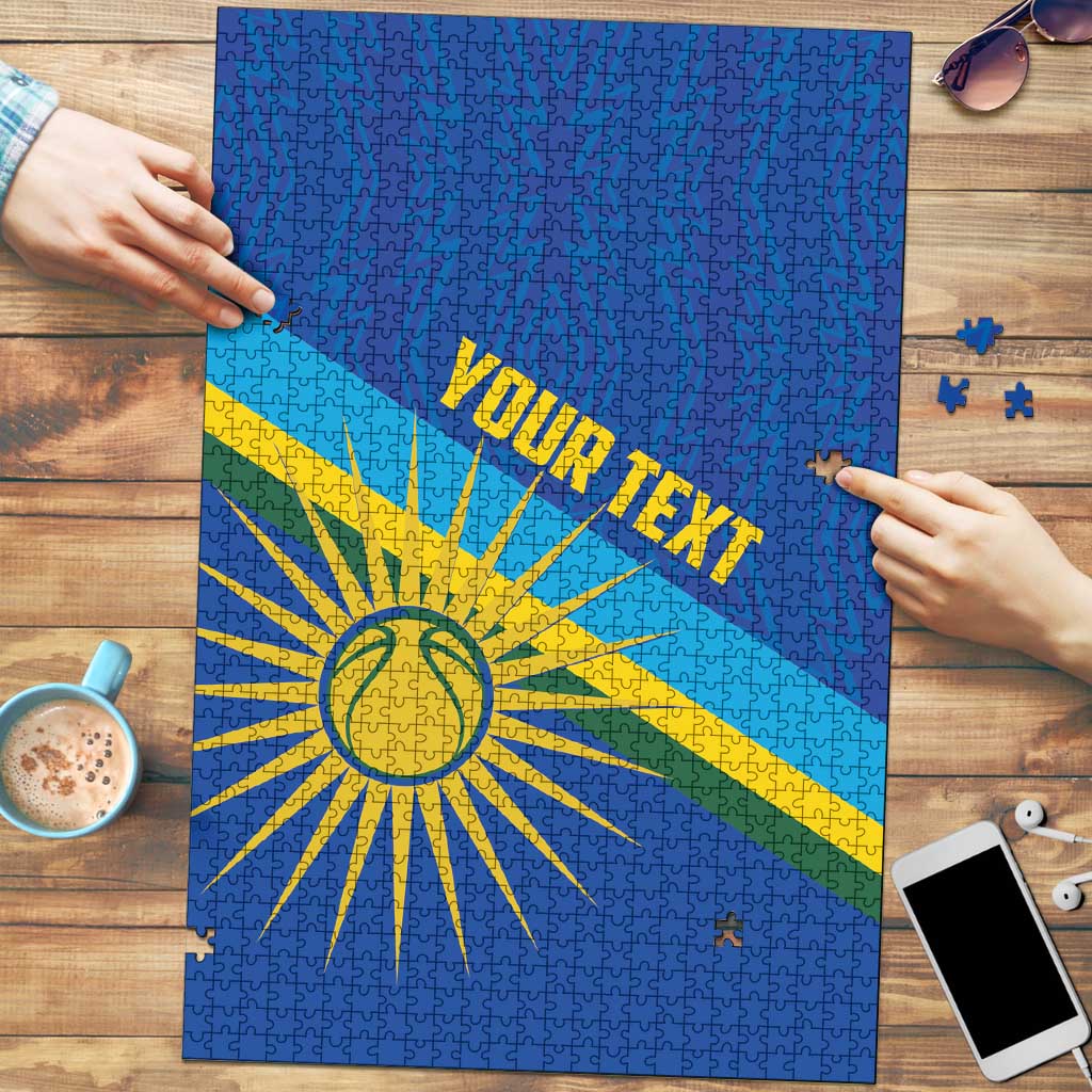 Rwanda Basketball Custom Puzzle Go Champions Imigongo Folk Pattern - Wonder Print Shop