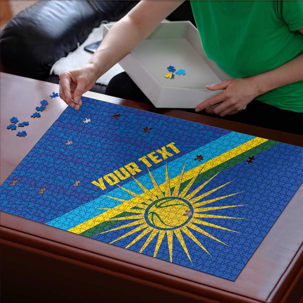 Rwanda Basketball Custom Puzzle Go Champions Imigongo Folk Pattern - Wonder Print Shop