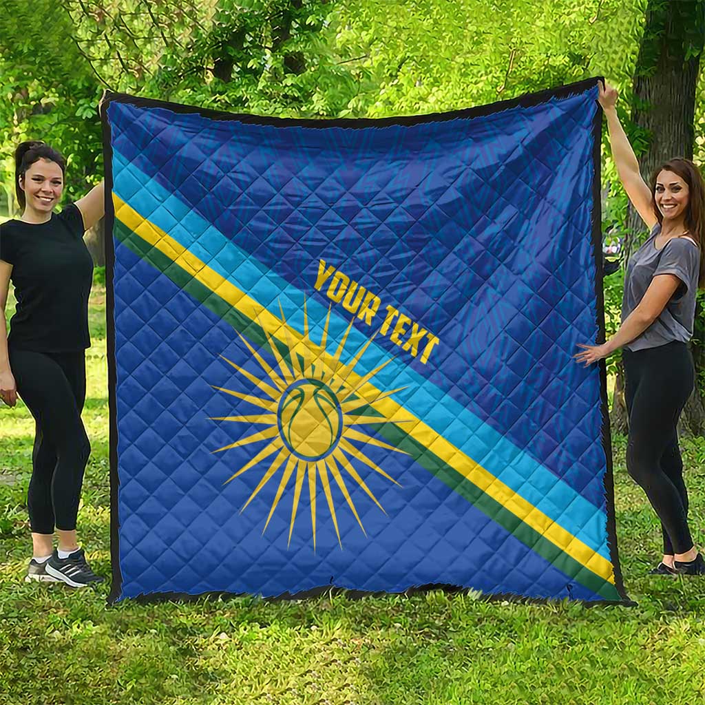 Rwanda Basketball Custom Quilt Go Champions Imigongo Folk Pattern - Wonder Print Shop