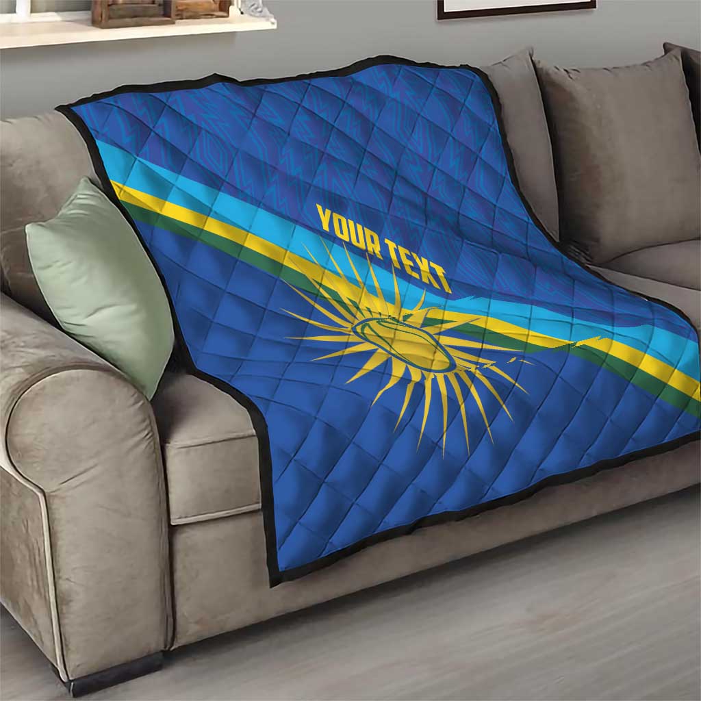 Rwanda Basketball Custom Quilt Go Champions Imigongo Folk Pattern - Wonder Print Shop