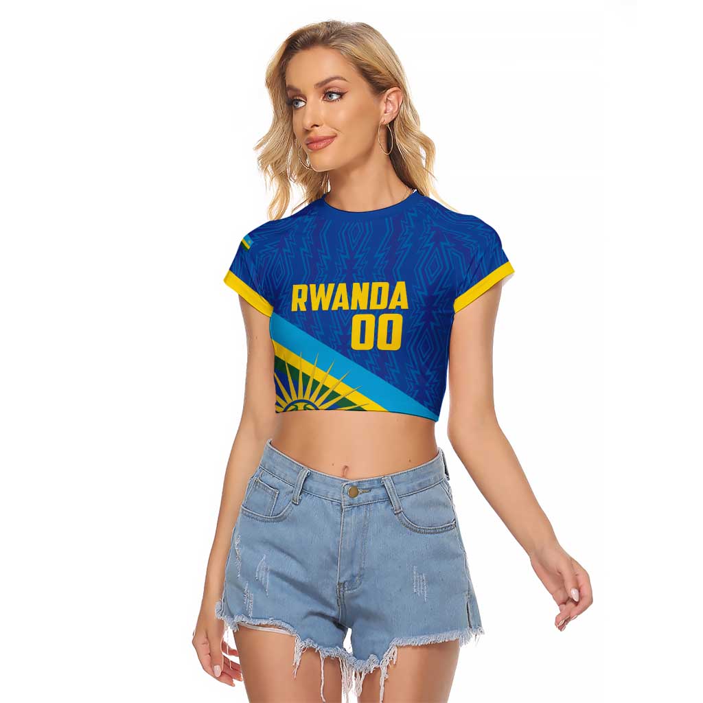 Rwanda Basketball Custom Raglan Cropped T Shirt Go Champions Imigongo Folk Pattern - Wonder Print Shop