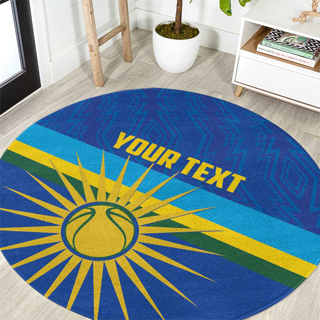 Rwanda Basketball Custom Round Carpet Go Champions Imigongo Folk Pattern - Wonder Print Shop
