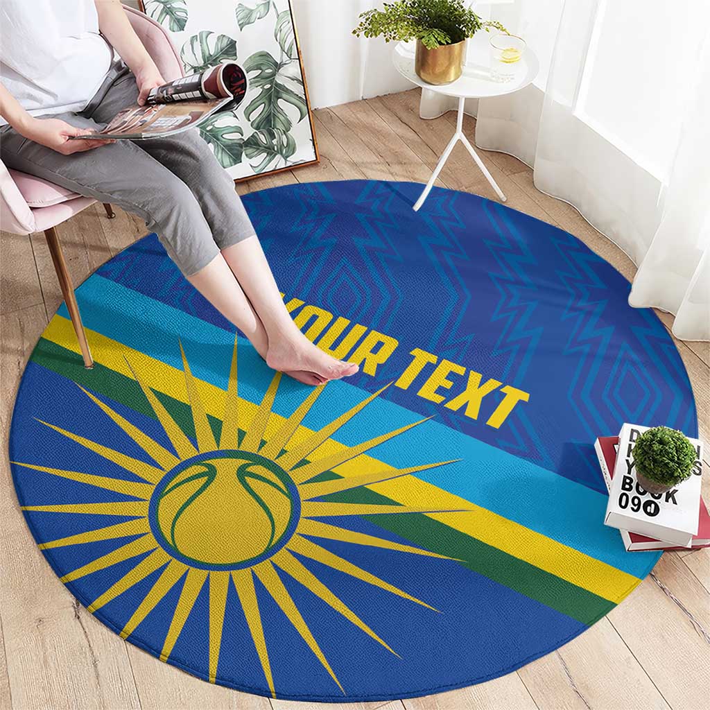 Rwanda Basketball Custom Round Carpet Go Champions Imigongo Folk Pattern - Wonder Print Shop