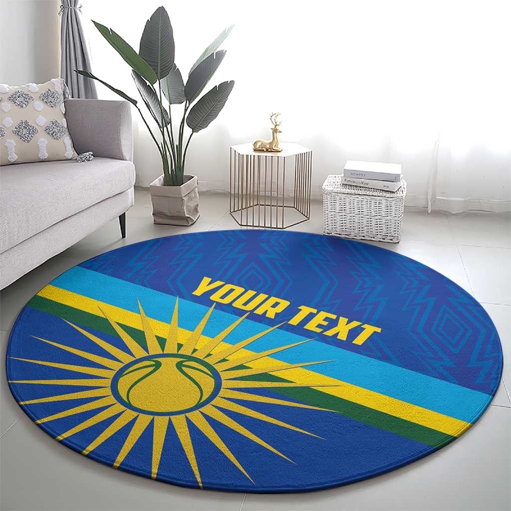 Rwanda Basketball Custom Round Carpet Go Champions Imigongo Folk Pattern - Wonder Print Shop