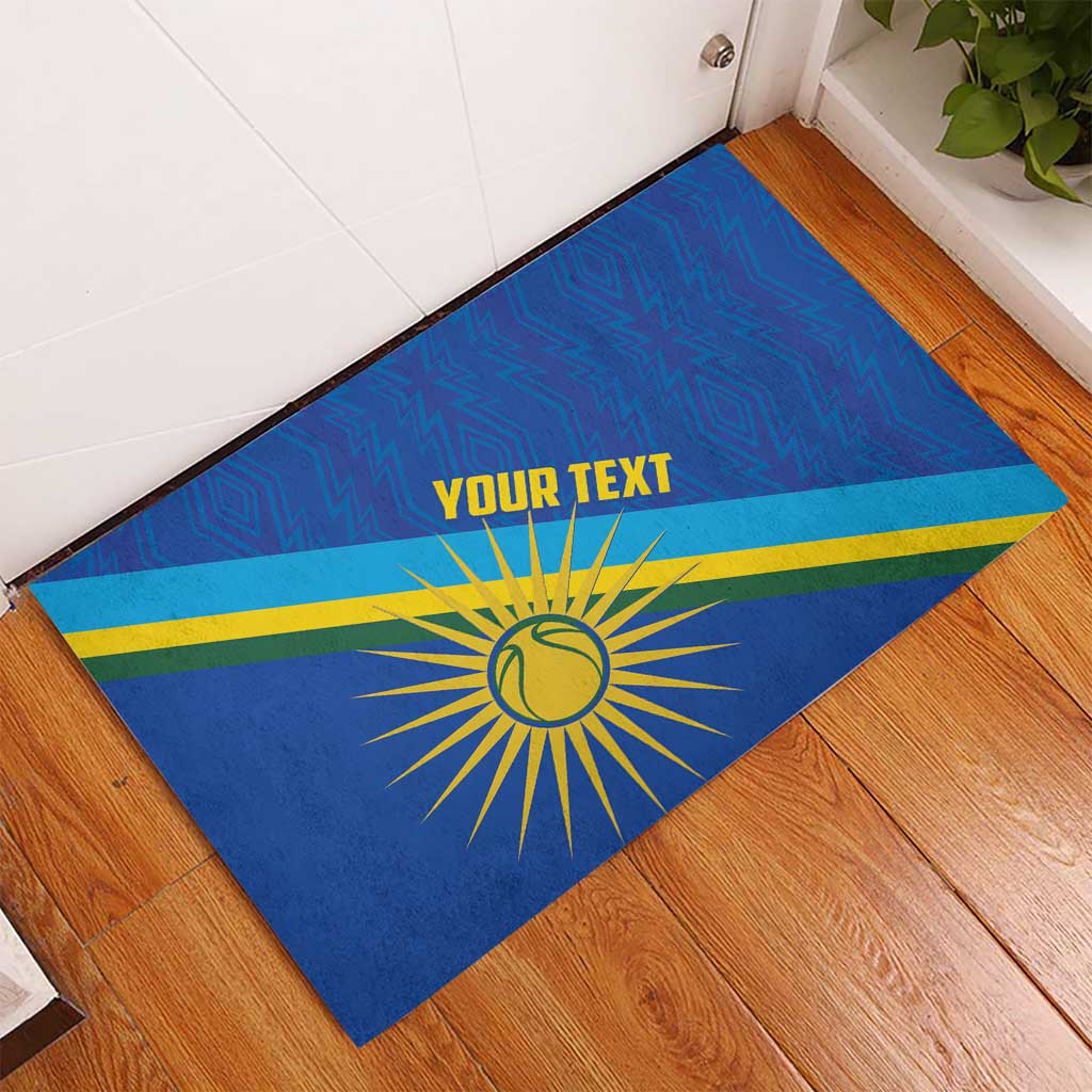 Rwanda Basketball Custom Rubber Doormat Go Champions Imigongo Folk Pattern - Wonder Print Shop