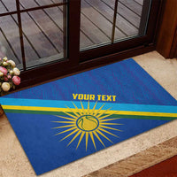 Rwanda Basketball Custom Rubber Doormat Go Champions Imigongo Folk Pattern - Wonder Print Shop