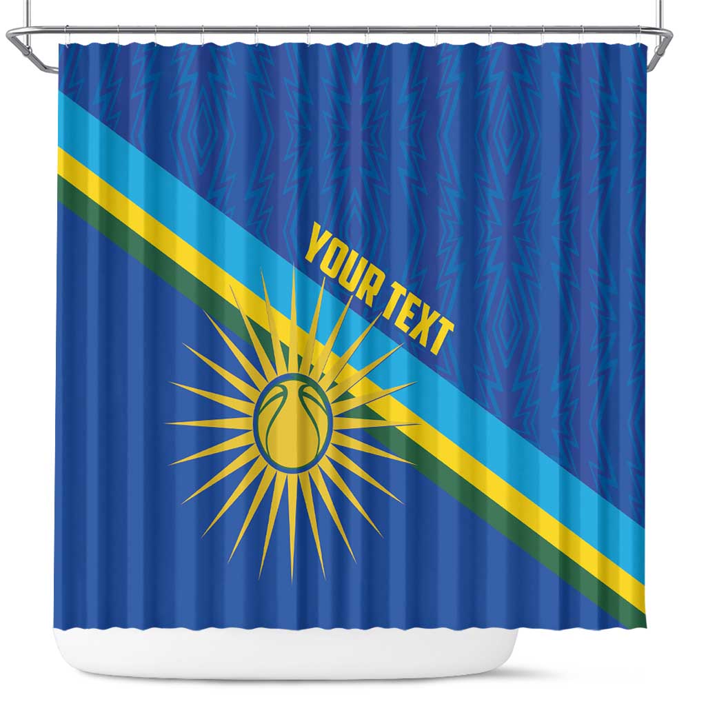 Rwanda Basketball Custom Shower Curtain Go Champions Imigongo Folk Pattern - Wonder Print Shop