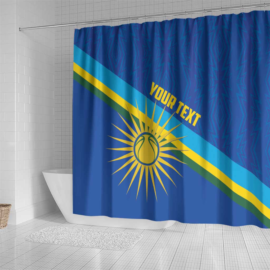 Rwanda Basketball Custom Shower Curtain Go Champions Imigongo Folk Pattern - Wonder Print Shop