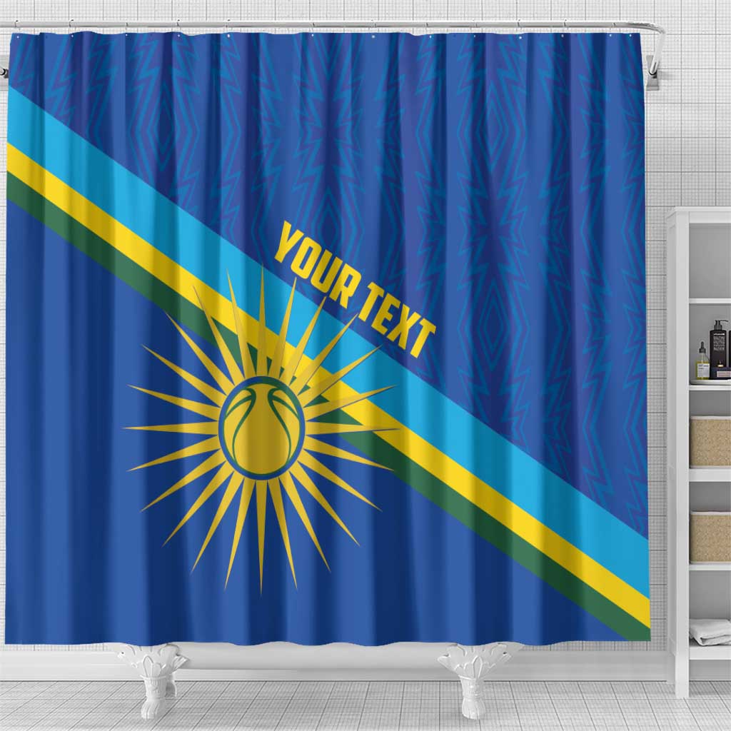 Rwanda Basketball Custom Shower Curtain Go Champions Imigongo Folk Pattern - Wonder Print Shop