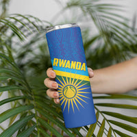 Rwanda Basketball Custom Skinny Tumbler Go Champions Imigongo Folk Pattern - Wonder Print Shop