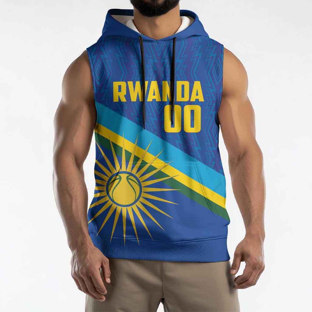 Rwanda Basketball Custom Sleeveless Hoodie Go Champions Imigongo Folk Pattern - Wonder Print Shop