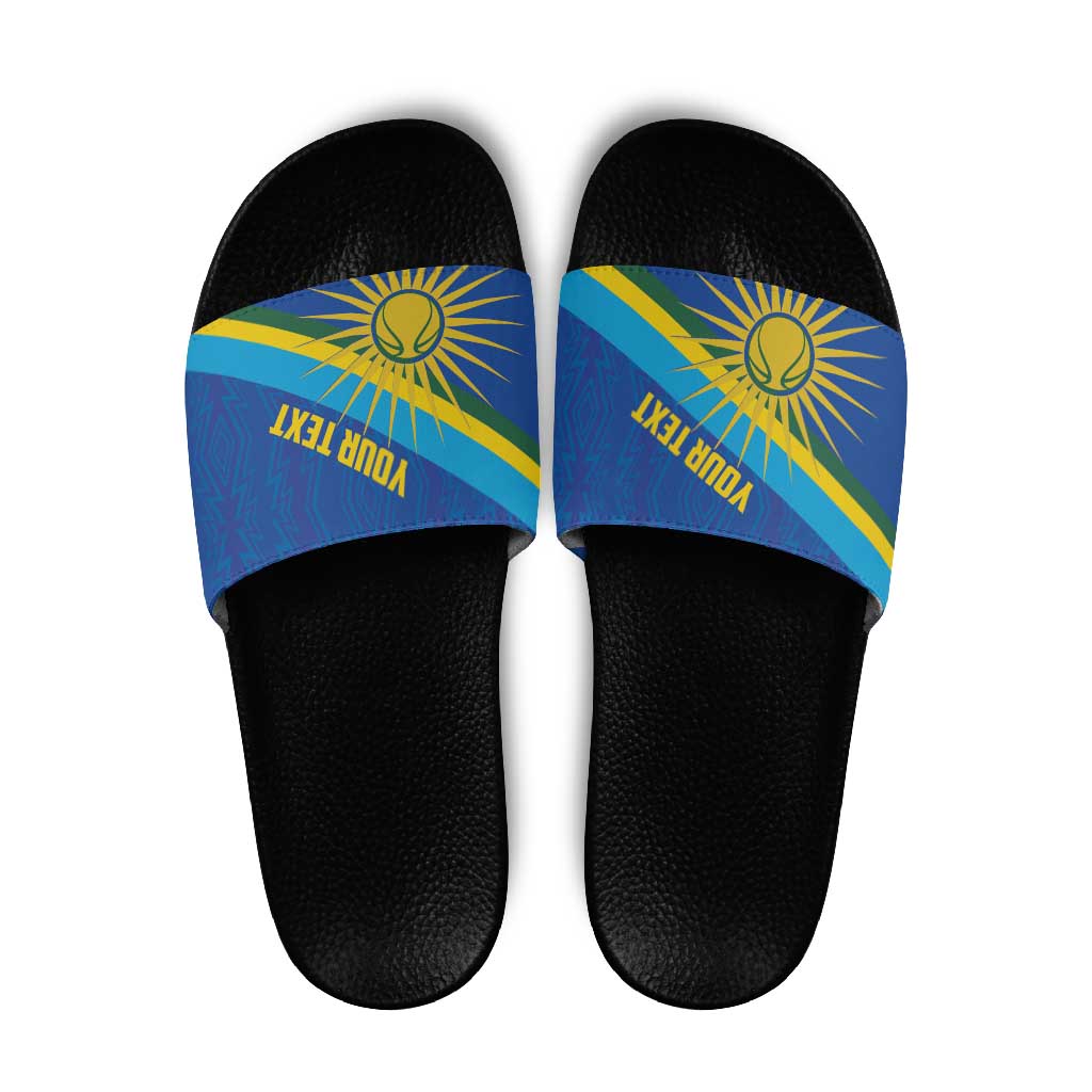 Rwanda Basketball Custom Slide Sandals Go Champions Imigongo Folk Pattern - Wonder Print Shop