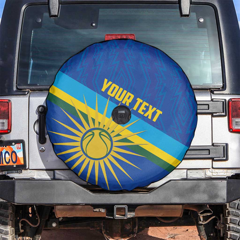 Rwanda Basketball Custom Spare Tire Cover Go Champions Imigongo Folk Pattern - Wonder Print Shop