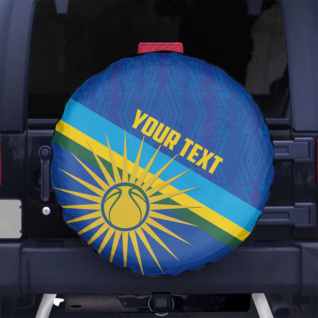 Rwanda Basketball Custom Spare Tire Cover Go Champions Imigongo Folk Pattern - Wonder Print Shop