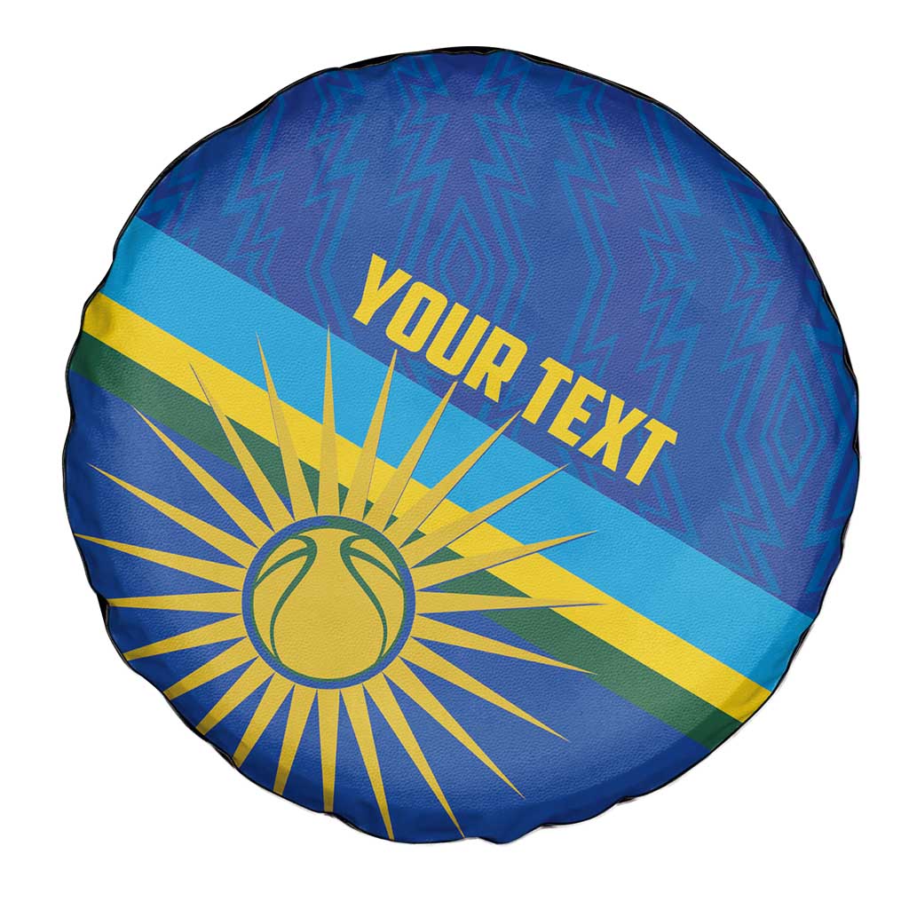 Rwanda Basketball Custom Spare Tire Cover Go Champions Imigongo Folk Pattern - Wonder Print Shop