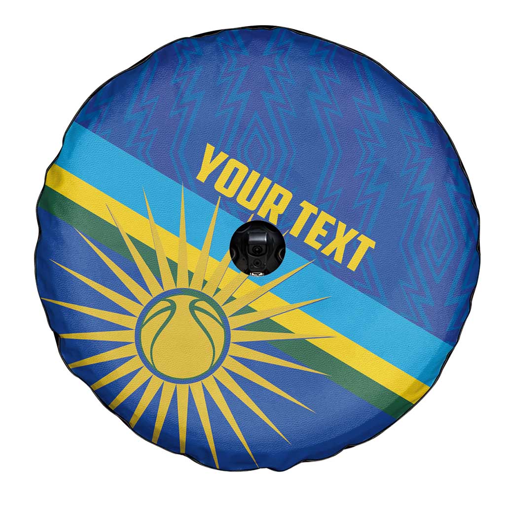 Rwanda Basketball Custom Spare Tire Cover Go Champions Imigongo Folk Pattern - Wonder Print Shop