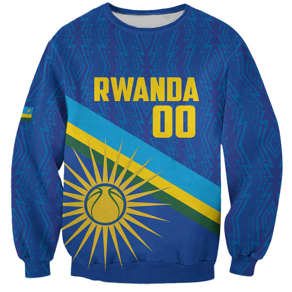 Rwanda Basketball Custom Sweatshirt Go Champions Imigongo Folk Pattern - Wonder Print Shop