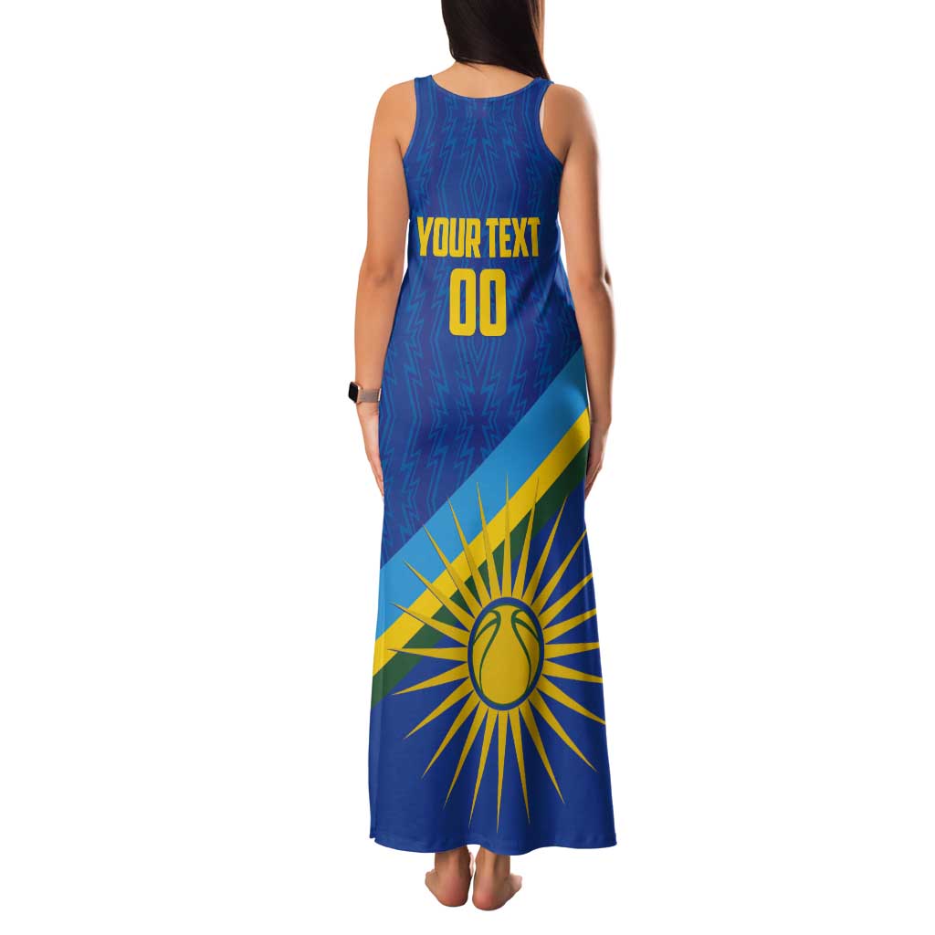 Rwanda Basketball Custom Tank Maxi Dress Go Champions Imigongo Folk Pattern - Wonder Print Shop