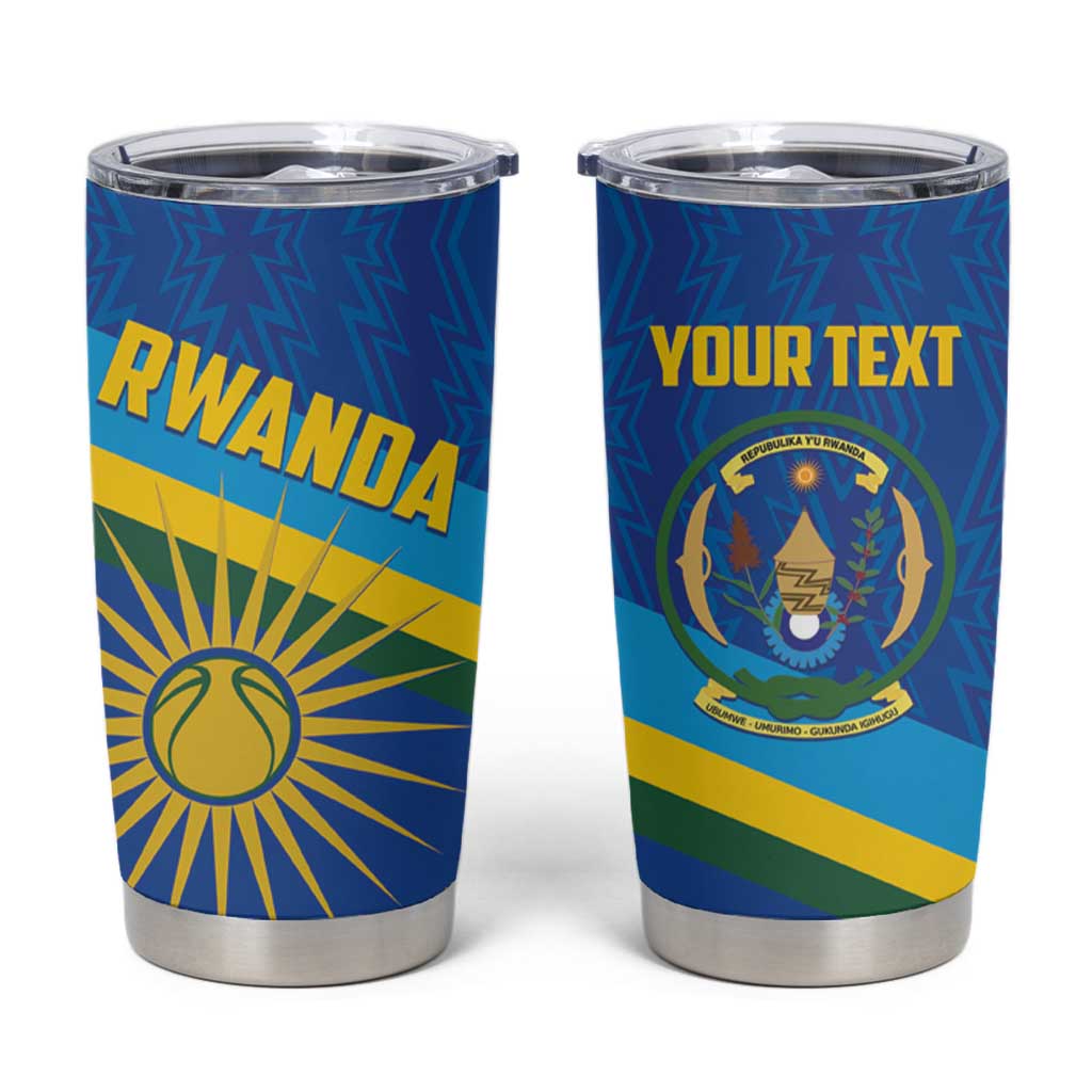 Rwanda Basketball Custom Tumbler Cup Go Champions Imigongo Folk Pattern - Wonder Print Shop