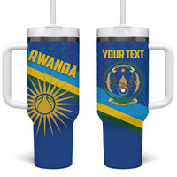 Rwanda Basketball Custom Tumbler With Handle Go Champions Imigongo Folk Pattern - Wonder Print Shop