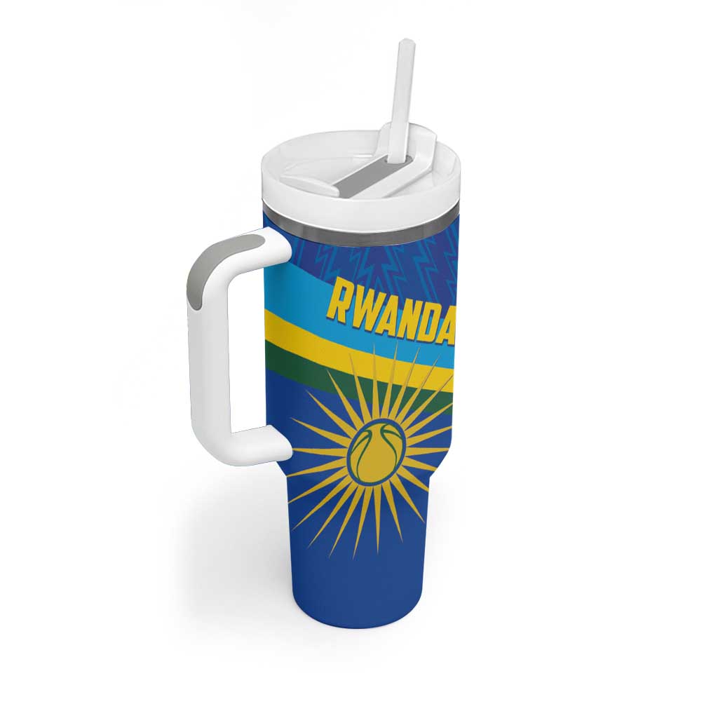 Rwanda Basketball Custom Tumbler With Handle Go Champions Imigongo Folk Pattern - Wonder Print Shop