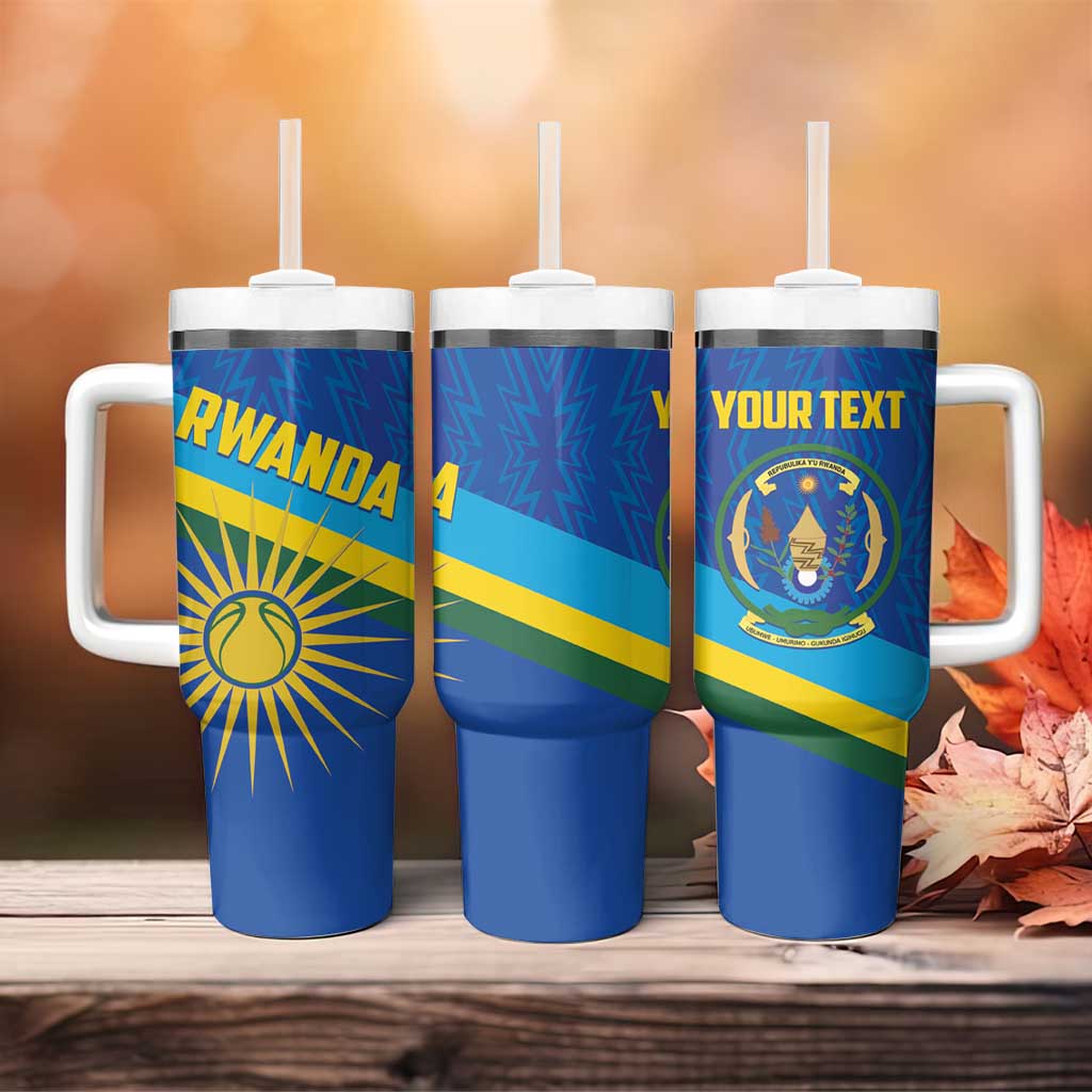 Rwanda Basketball Custom Tumbler With Handle Go Champions Imigongo Folk Pattern - Wonder Print Shop