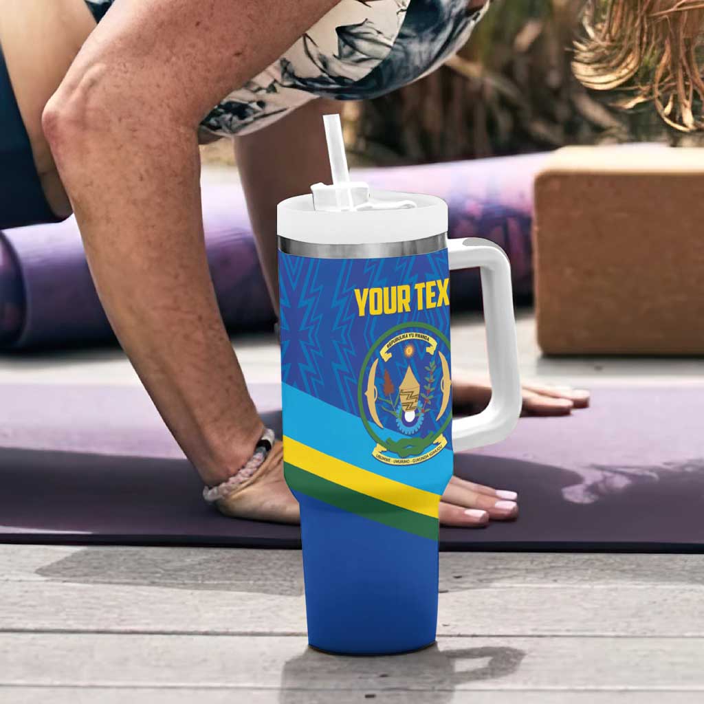 Rwanda Basketball Custom Tumbler With Handle Go Champions Imigongo Folk Pattern - Wonder Print Shop