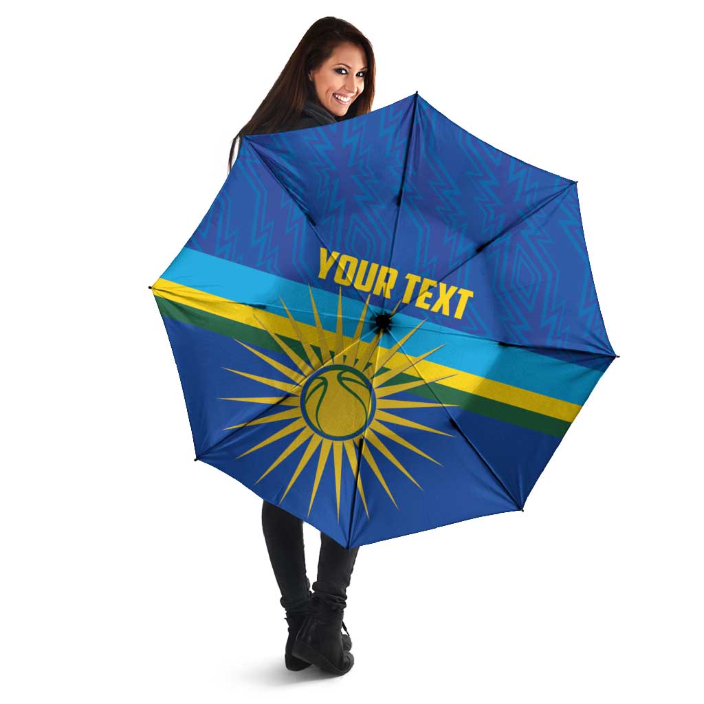 Rwanda Basketball Custom Umbrella Go Champions Imigongo Folk Pattern - Wonder Print Shop