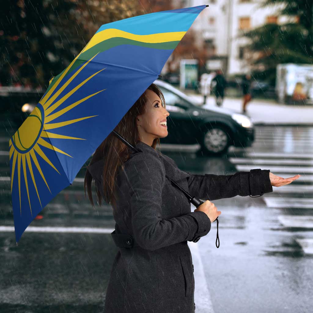 Rwanda Basketball Custom Umbrella Go Champions Imigongo Folk Pattern - Wonder Print Shop
