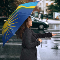 Rwanda Basketball Custom Umbrella Go Champions Imigongo Folk Pattern - Wonder Print Shop