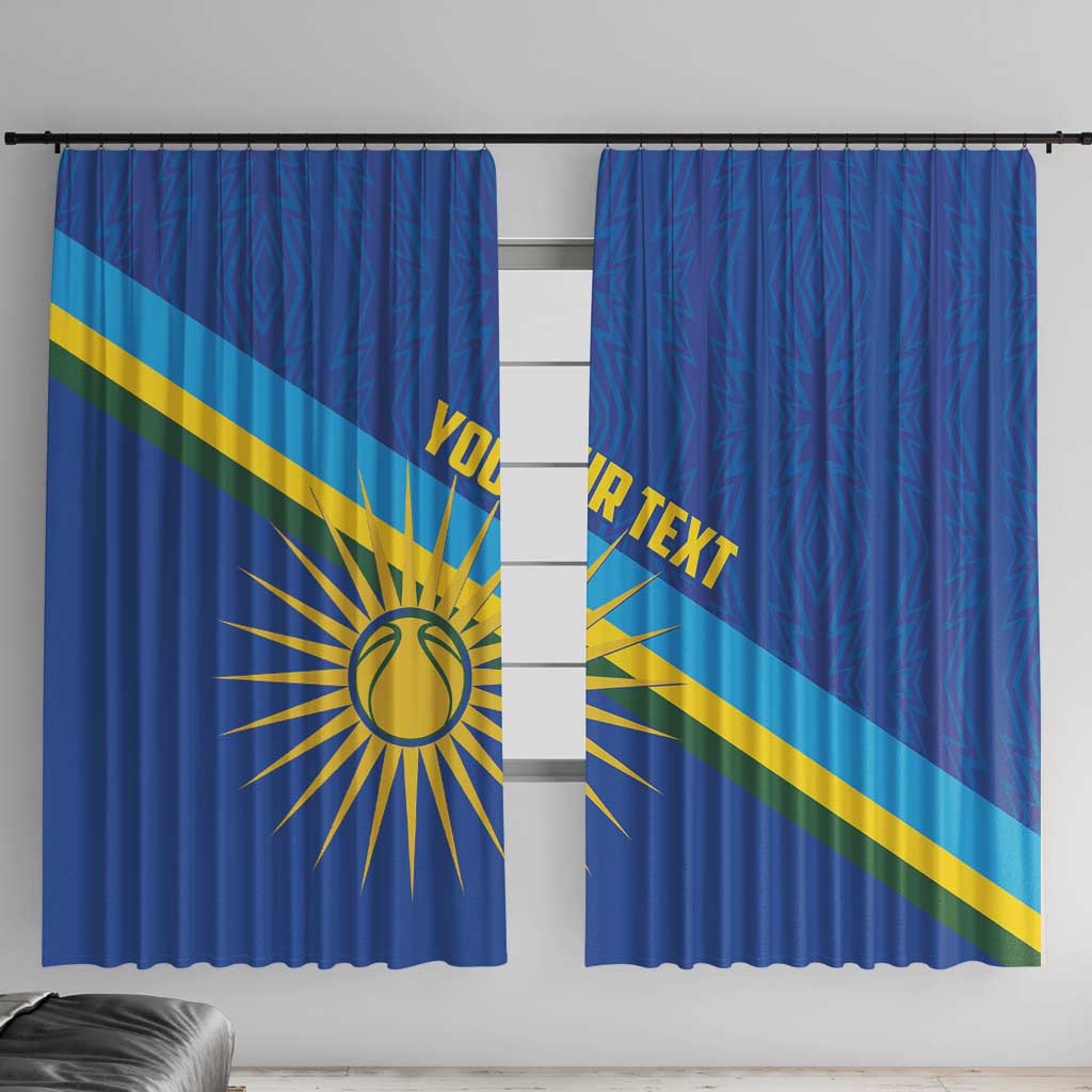 Rwanda Basketball Custom Window Curtain Go Champions Imigongo Folk Pattern - Wonder Print Shop