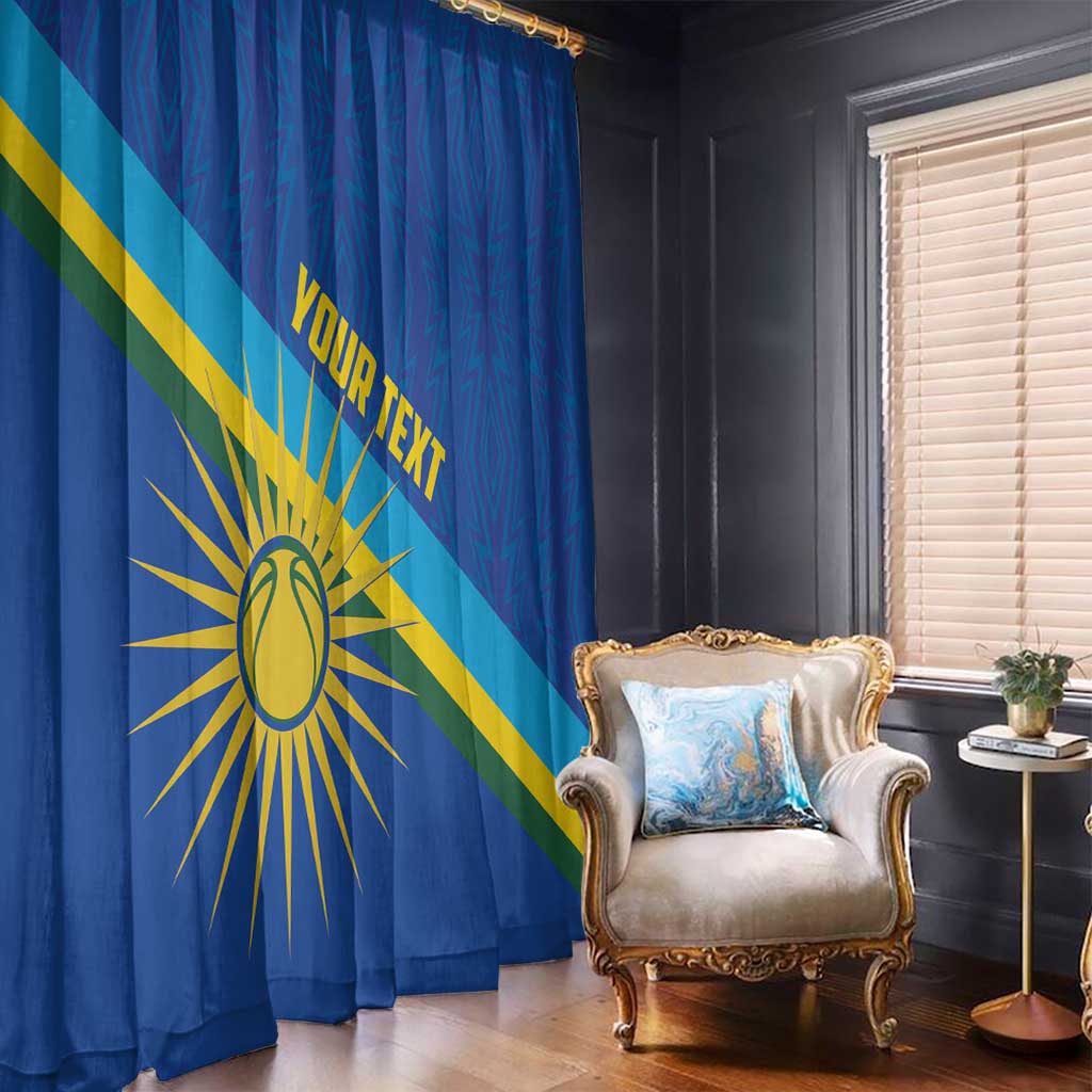 Rwanda Basketball Custom Window Curtain Go Champions Imigongo Folk Pattern - Wonder Print Shop