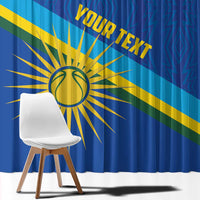 Rwanda Basketball Custom Window Curtain Go Champions Imigongo Folk Pattern - Wonder Print Shop