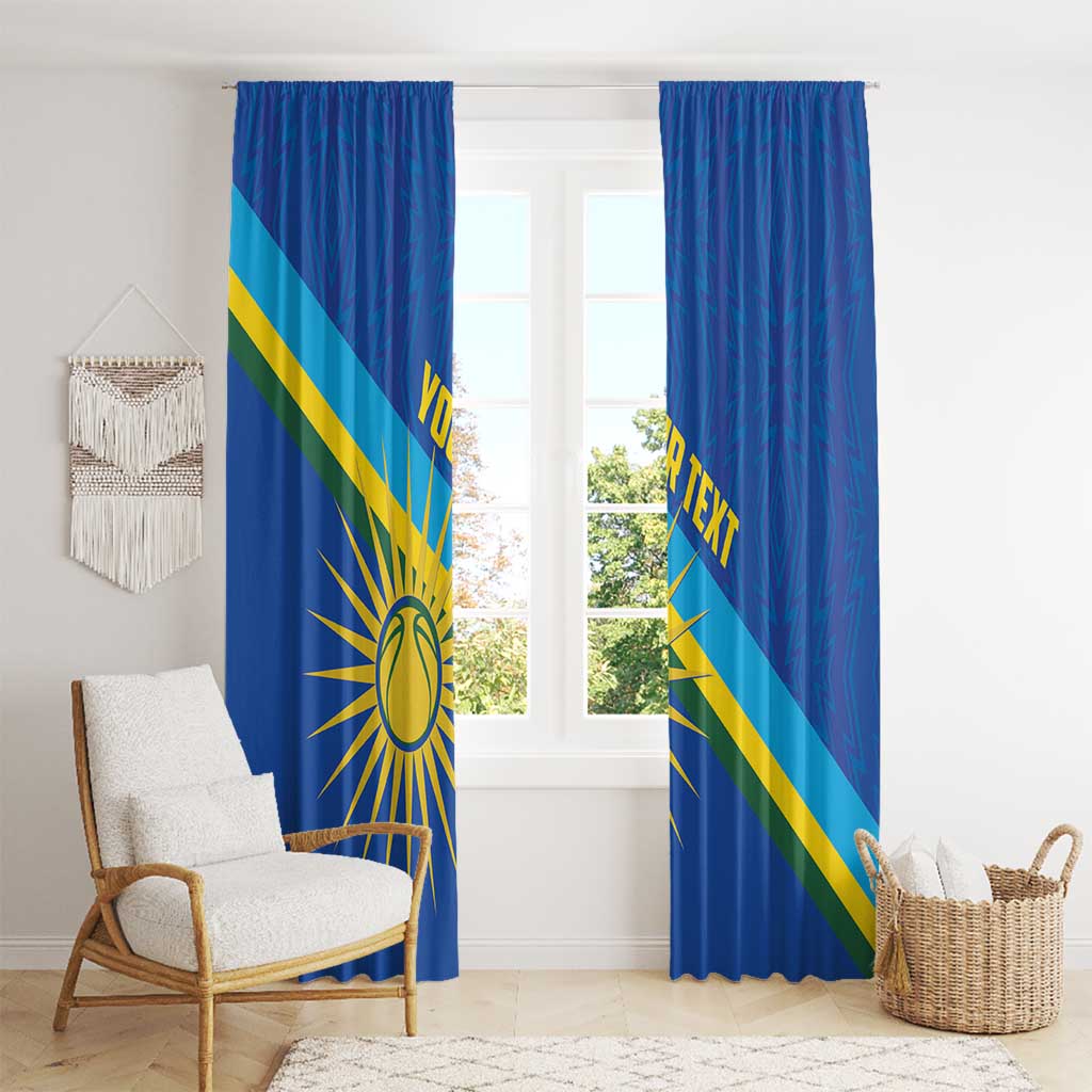 Rwanda Basketball Custom Window Curtain Go Champions Imigongo Folk Pattern - Wonder Print Shop