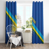 Rwanda Basketball Custom Window Curtain Go Champions Imigongo Folk Pattern - Wonder Print Shop