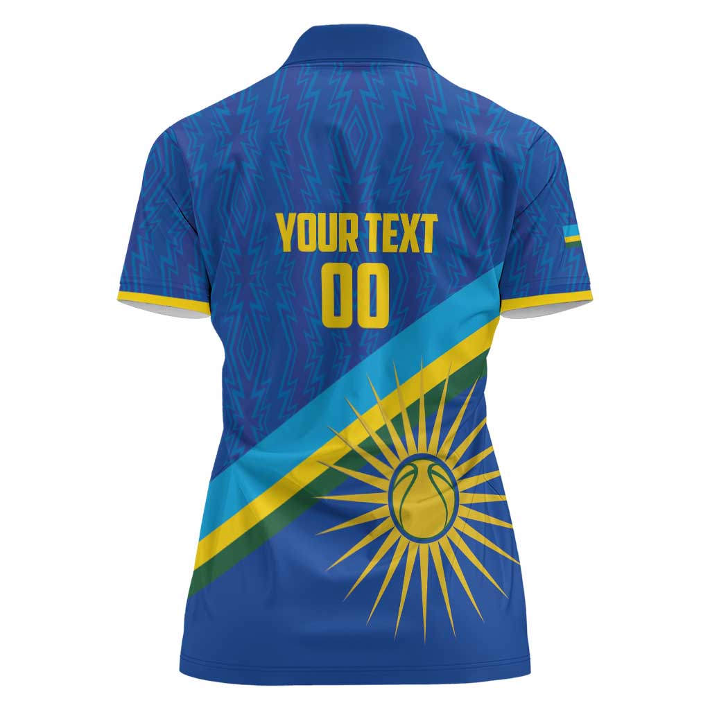 Rwanda Basketball Custom Women Polo Shirt Go Champions Imigongo Folk Pattern - Wonder Print Shop