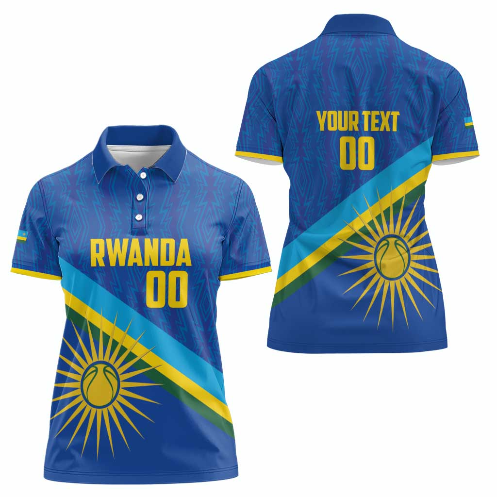 Rwanda Basketball Custom Women Polo Shirt Go Champions Imigongo Folk Pattern - Wonder Print Shop