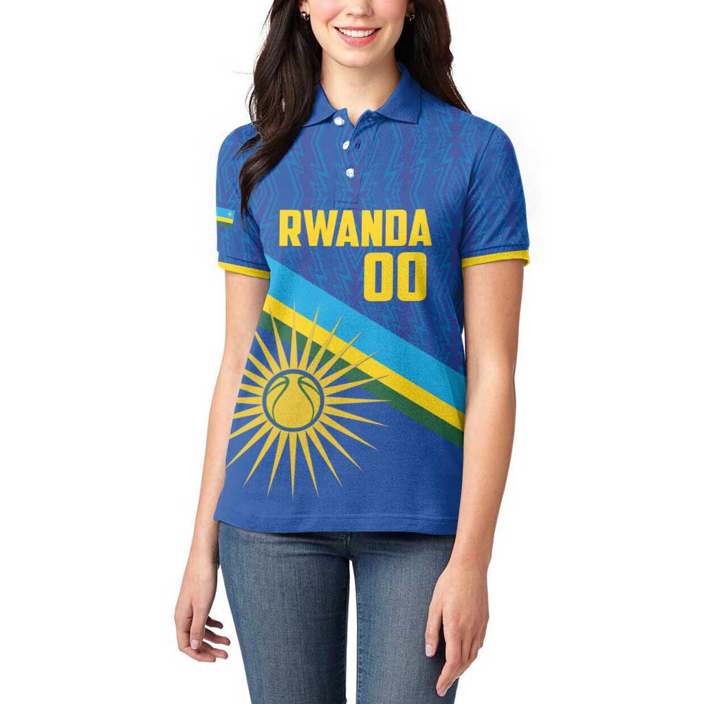 Rwanda Basketball Custom Women Polo Shirt Go Champions Imigongo Folk Pattern - Wonder Print Shop