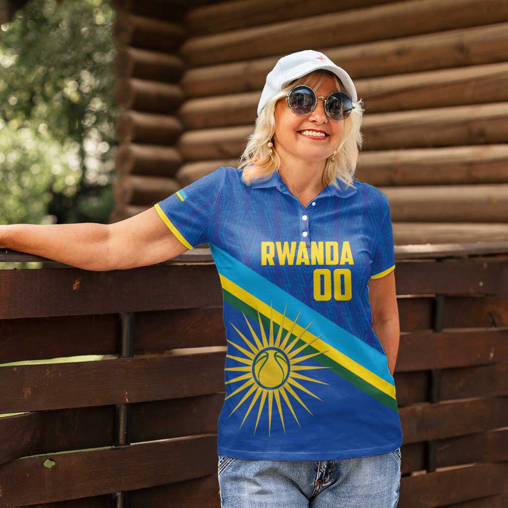 Rwanda Basketball Custom Women Polo Shirt Go Champions Imigongo Folk Pattern - Wonder Print Shop
